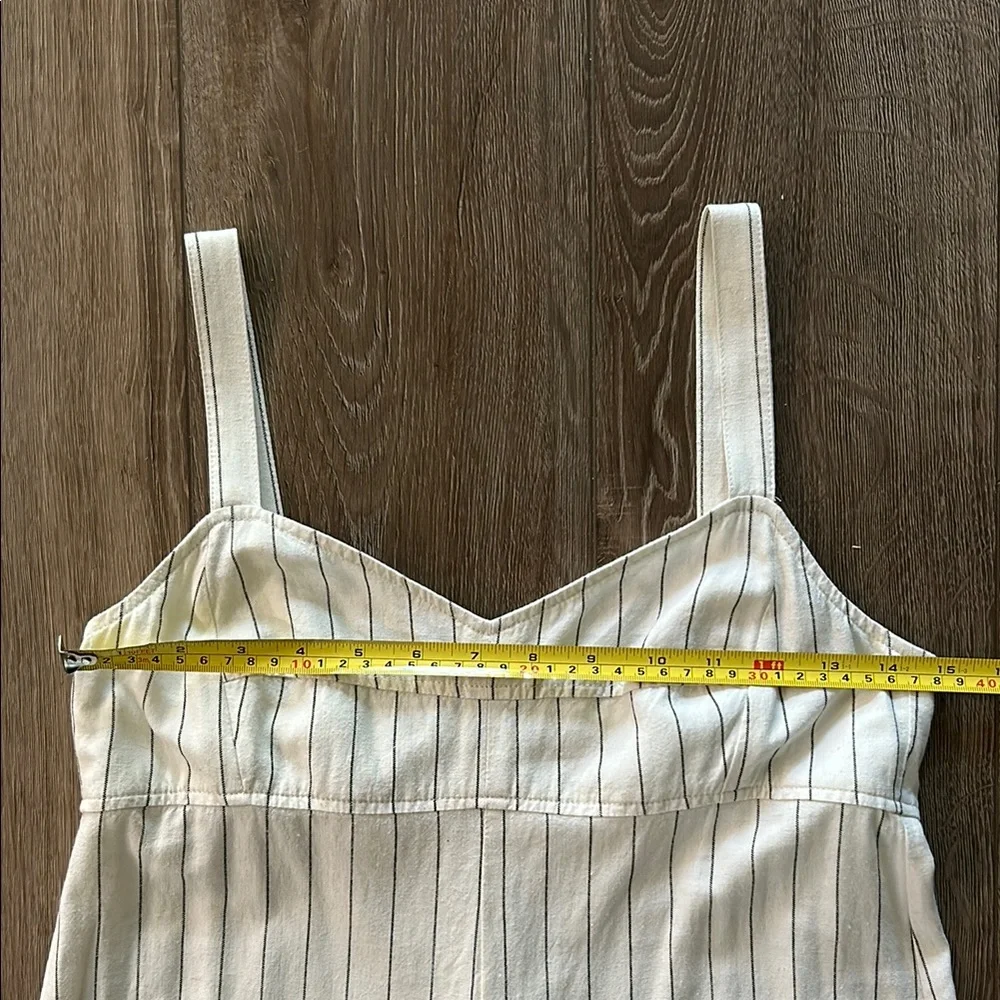 Like new - ZARA Wide-Leg Linen Blend Pinstripe Jumpsuit/Romper